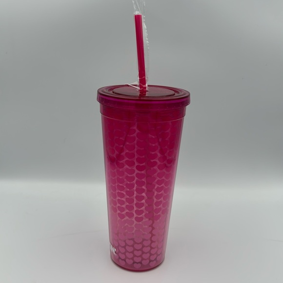 Dunkin Donuts Pink Ombre Hearts‎ Valentines Day Tumbler, Heart Shaped - Picture 6 of 10